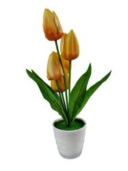 Sztuczne tulipany żółte w doniczce
